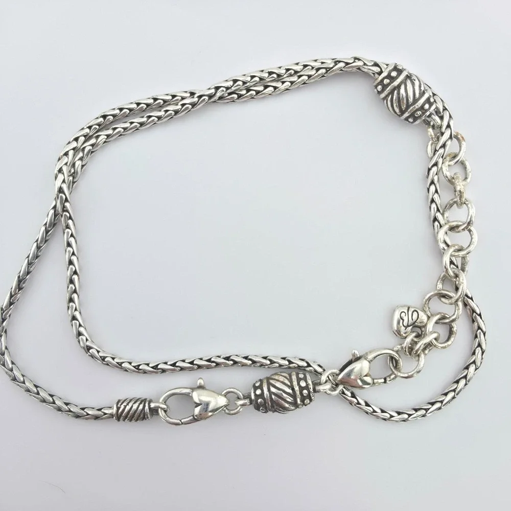 BRIGHTON Add-A-Charm Necklace Wheat Chain Silver Plate 3mm 20